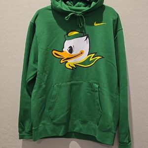 Nike Green Hoodie with Cartoon Duck Design